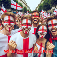 Go Ho White and Red Stick,England Flag Red & White Set,Sweat Proof Face Paint,Clown Joker Face Body Paint for Halloween Cosplay SFX Makeup,Safe Lip&Face Paint