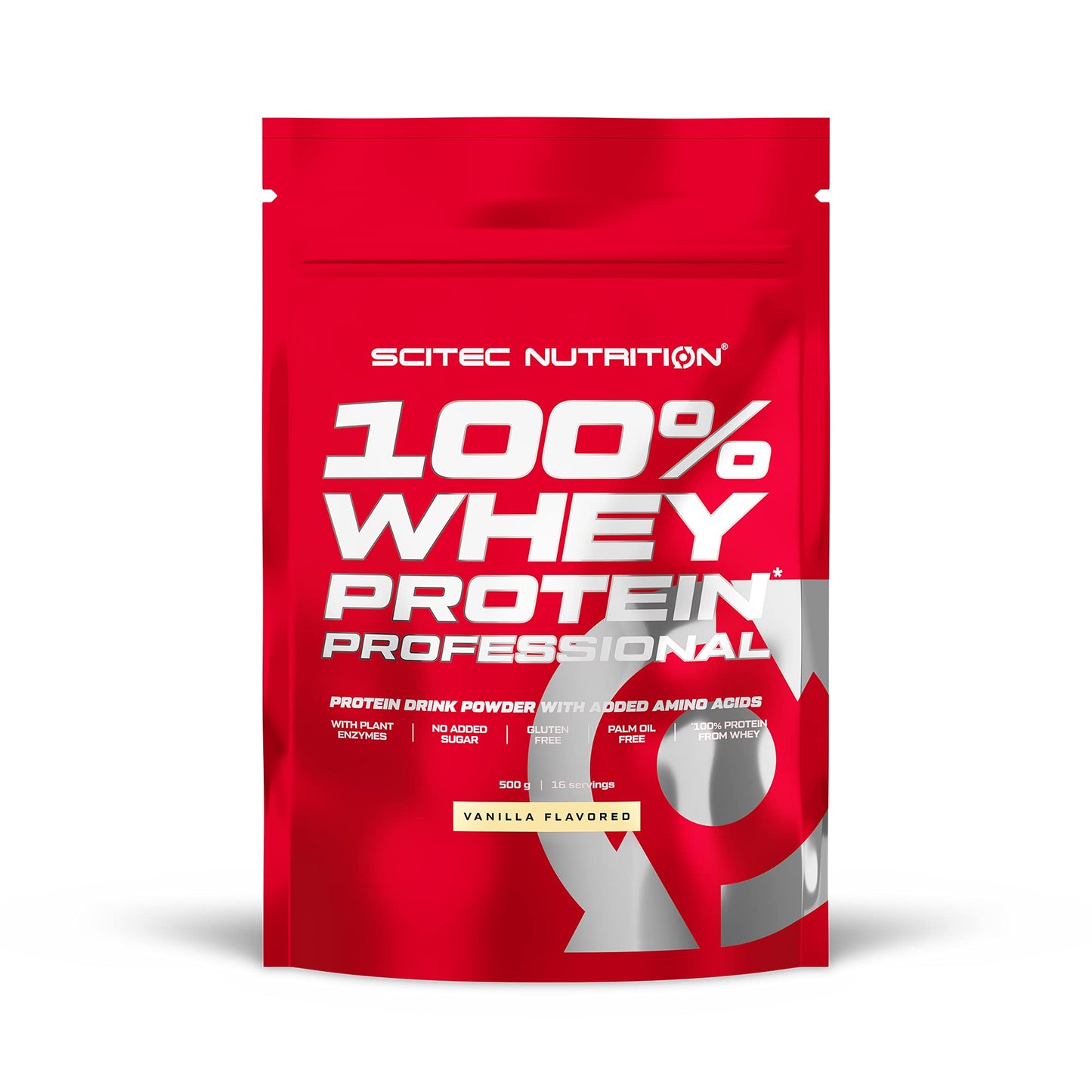 Scitec Nutrition 100% Whey Protein Professional – Enhanced with Extra Amino Acids & Digestive Enzymes – Gluten-Free – Palm Oil Free, 500 g, Vanilla