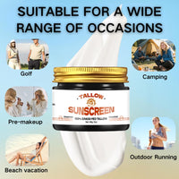 TBeautfave Beef Tallow Sunscreen SPF 30 - Beef Tallow for Skin - 100% Organic Grass-Fed Beef Tallow Sunscreen for Face & Body - SPF 30 Face Moisturiser, Hydrating, Unscented, Sweat & Water Resistant