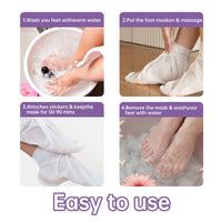Generic 2 Pairs Foot Peel Mask for Hard Skin,Lavender Exfoliating Mask for Callus Remover Dead Dry Skin,Cracked Heel Treatment Socks, Plant Formula Moisturising Socks, Soft Foot Care