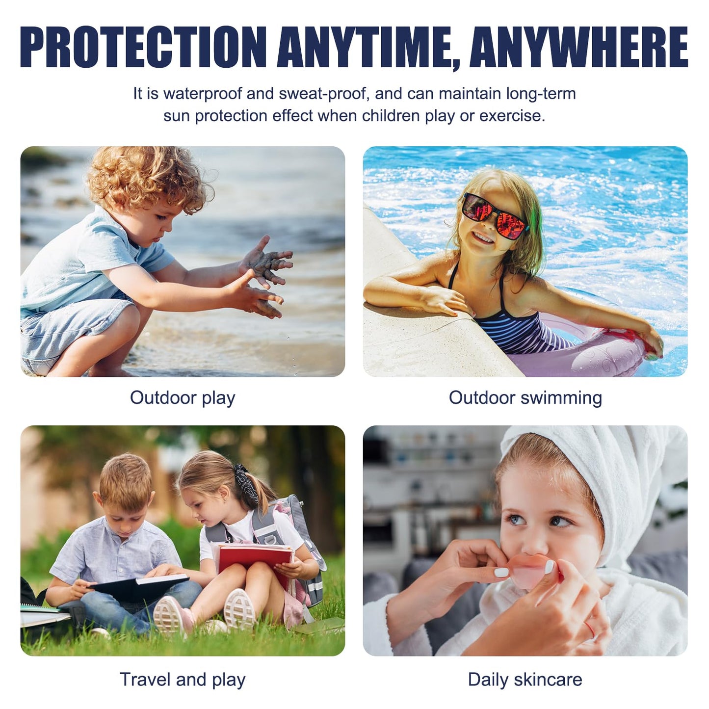 2 PCS Sun Stick SPF 50 Face Waterproof Sunblock Stick Roll on Sunscreen for Kids Against UVA & UVB All Day Long-Lasting Protection Travel Sunscreen for All Skin Types 15g