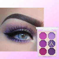 LYNTYAOU Purple Eyeshadow Palette, Pink Make-Up Palettes Shimmer Eye Shadow, Highly Pigmented Matte Shimmering Make up Set, 6 Colour Waterproof Longlasting Eye Shadow Palette