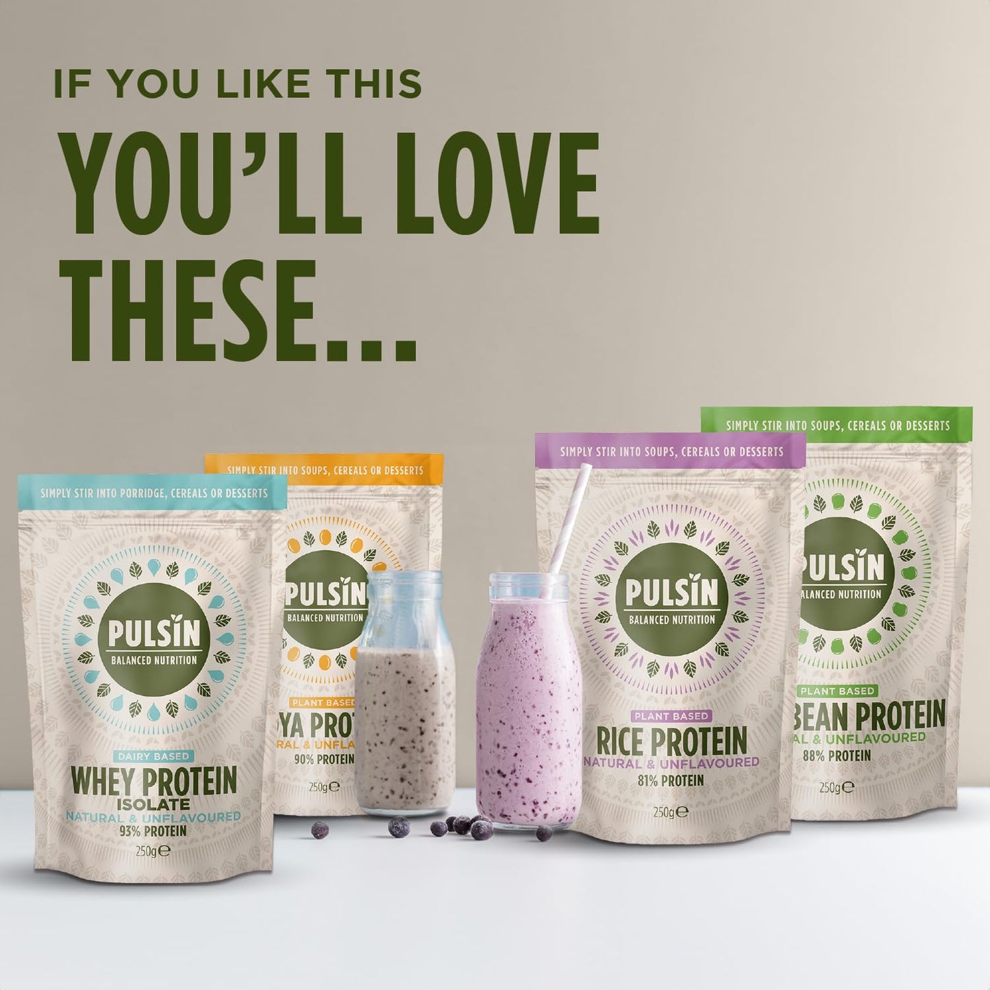 Pulsin - Unflavoured Vegan Soya Protein Powder - 250g - 9g Protein, 0.1g Carbs, 39 Kcals Per Serving - Gluten Free, Plant Based, Palm Oil Free & Dairy Free Protein