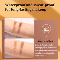 2in1 Eyebrow Powder Kit with Palette, Pencil, Pomade & Tint - Medium Brown & Dark Brown Shades for Dye, Touch Ups & Contouring of Brows, Hairline & Face