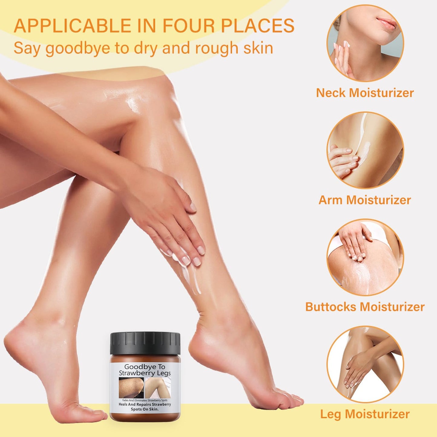 Pothenika Strawberry Legs Treatment Cream, Keratosis Pilaris Treatment, Anti Winkle Smoothing Face Body Moisturiser, Deep Nourishment Skin Exfoliating Repair Cream Fades Strawberry Skin,120g