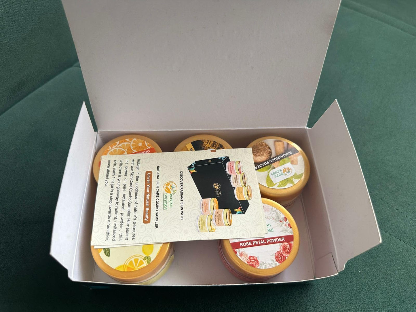 Herbs Botanica Skin Care Powder Sampler Gift Pack – 6 Varieties (1 oz Each) Sandalwood, Orange Peel, Lemon Peel, Rose Petal, Wild Turmeric & Multani Mitti Clay Facial Cleansing & Exfoliating Powders
