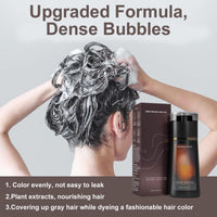 Generic Dark Brown Hair Dye Shampoo, 3 in 1 Colour Shampoo to Cover Grey Hair, Natural Plant Extract Hair Care, Long Lasting Color Sham-poo for Men and Women, Easy Use, Nourishing Formula