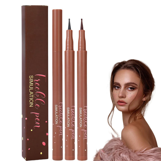 Ruojiar 2 Colors Freckle Pen Set,Faux Freckle Makeup Pen,Soft Dot Spot P/en for Natural Lif/elike Makeup,Easy to Color & Waterproof,Smooth Strokes,Smudge-free,Unique Round Tip Design(Gray+Coffee Brown)