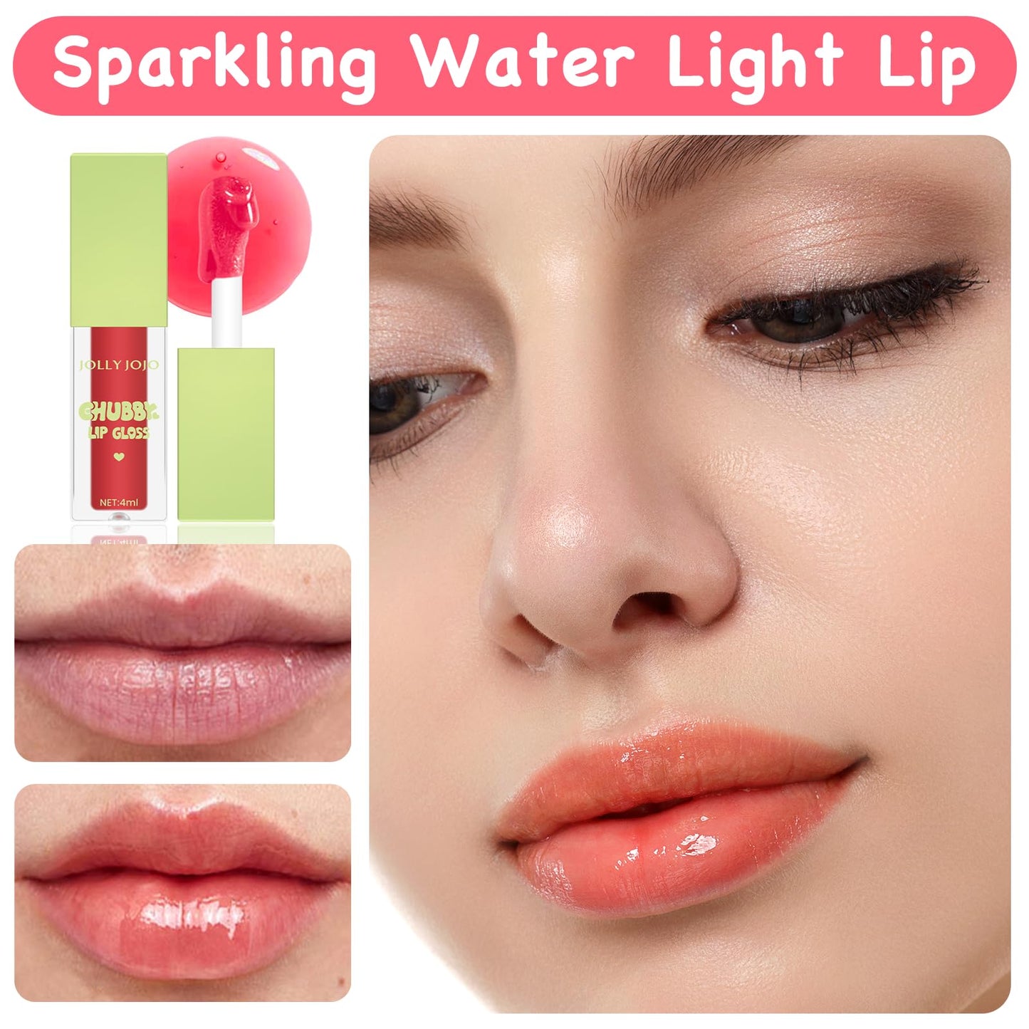 Leogony 3PCS Fat Oil Lip Gloss, Long Lasting Moisturizing Fat Oil Lip Gloss, Glitter Plumping Fat Lip Oil Set