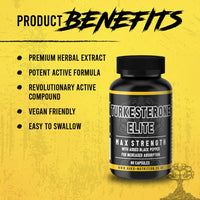 Nuke Nutrition Turkesterone 60 Capsules - Pure Ajuga Turkestanica Extract with Black Pepper for Faster Absorption – Boost Performance, Recovery & Strength - No Fillers, Batch Tested for Quality