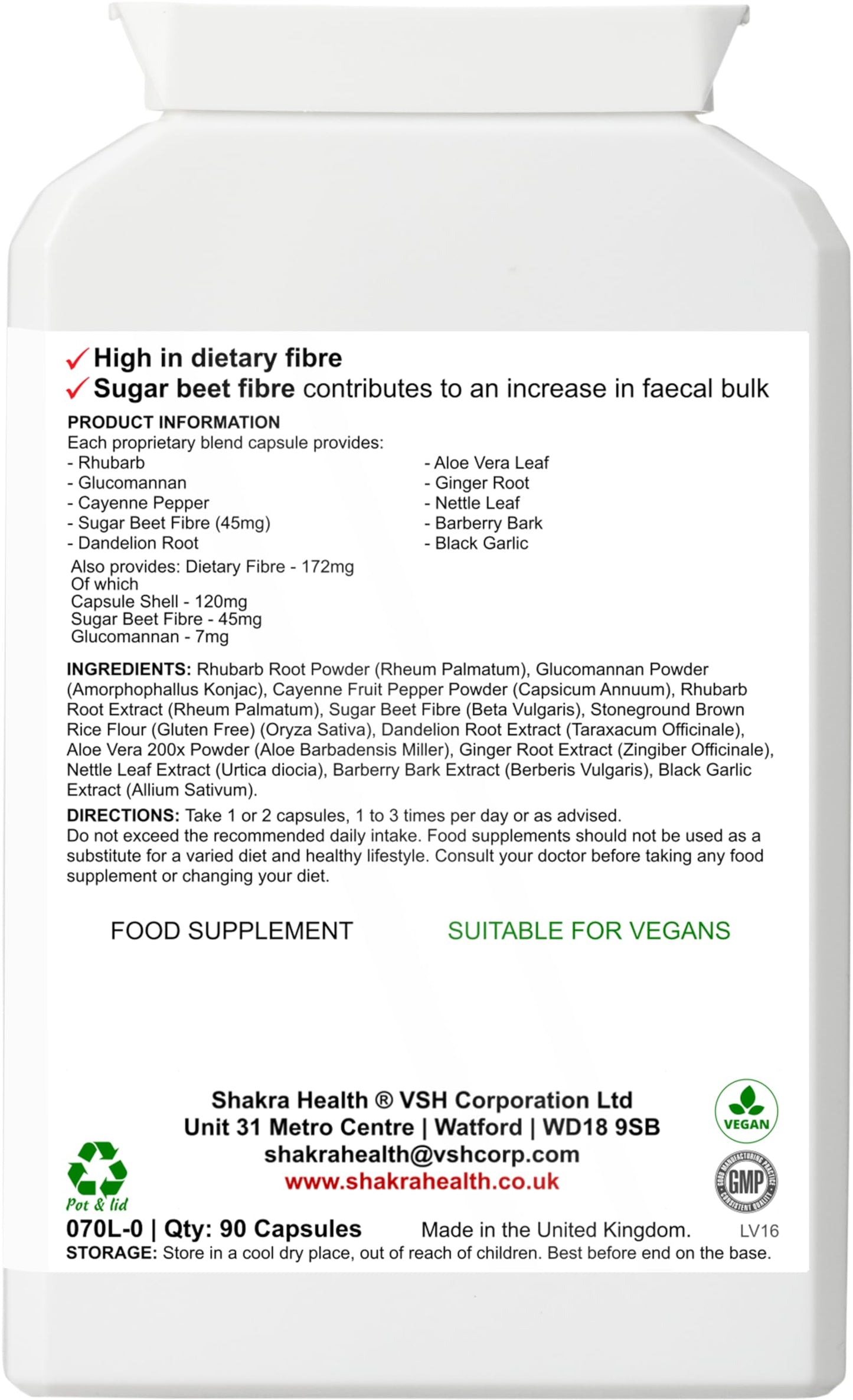 SH SHAKRA HEALTH Ground Roots: Natural Colon Cleanse. Strong Colonic Flush Herbal Blend for Deep Bowel, Gut Health, Intestinal Congestion, Constipation & Support | Shakra Health