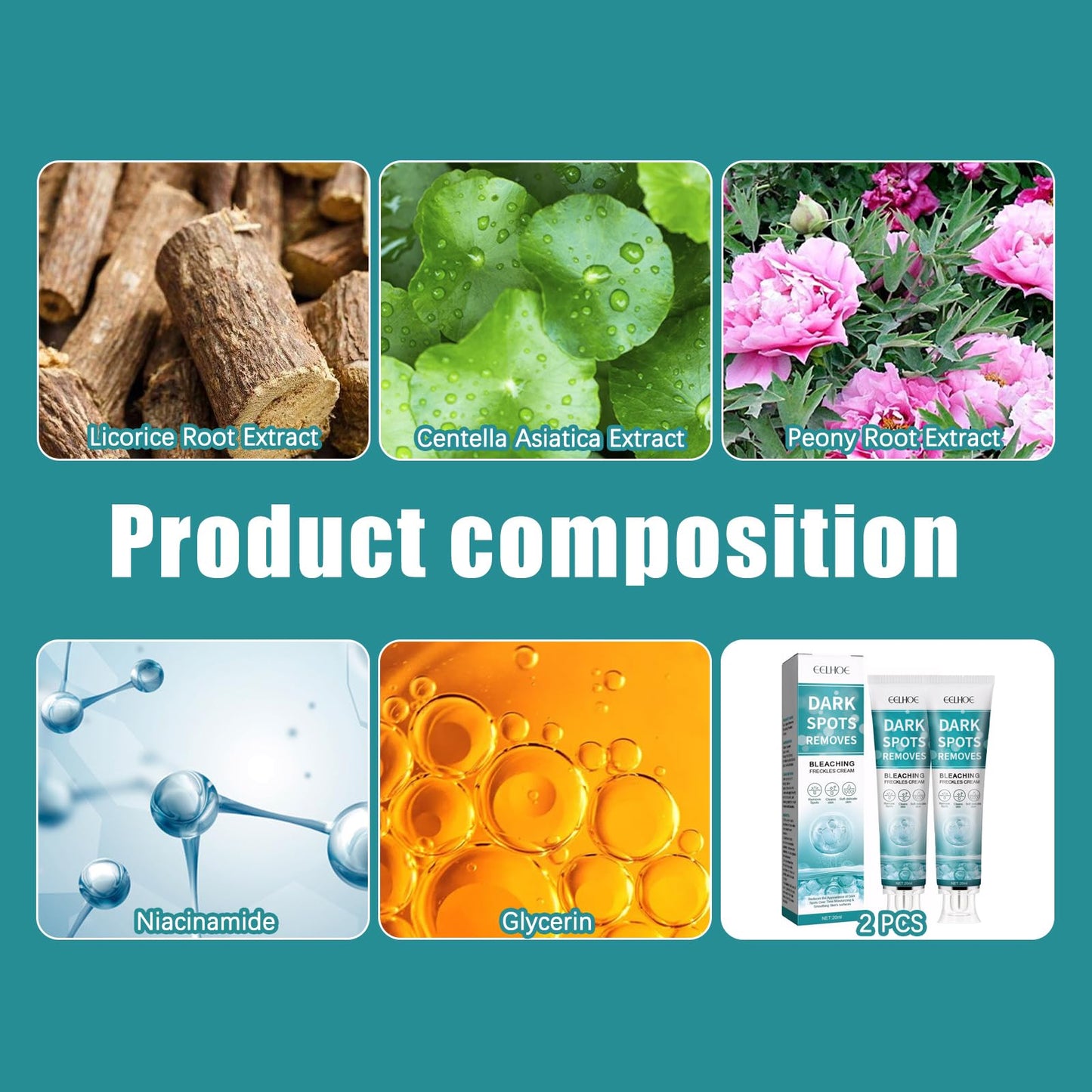 Nadiaen 2 Pcs Dark Spot Remover for Face,Age Spot Remover Hyperpigmentation Treatment-Sun Spots and Melasma Treatment Cream for Face, Pigmentation Freckle Removal Cream