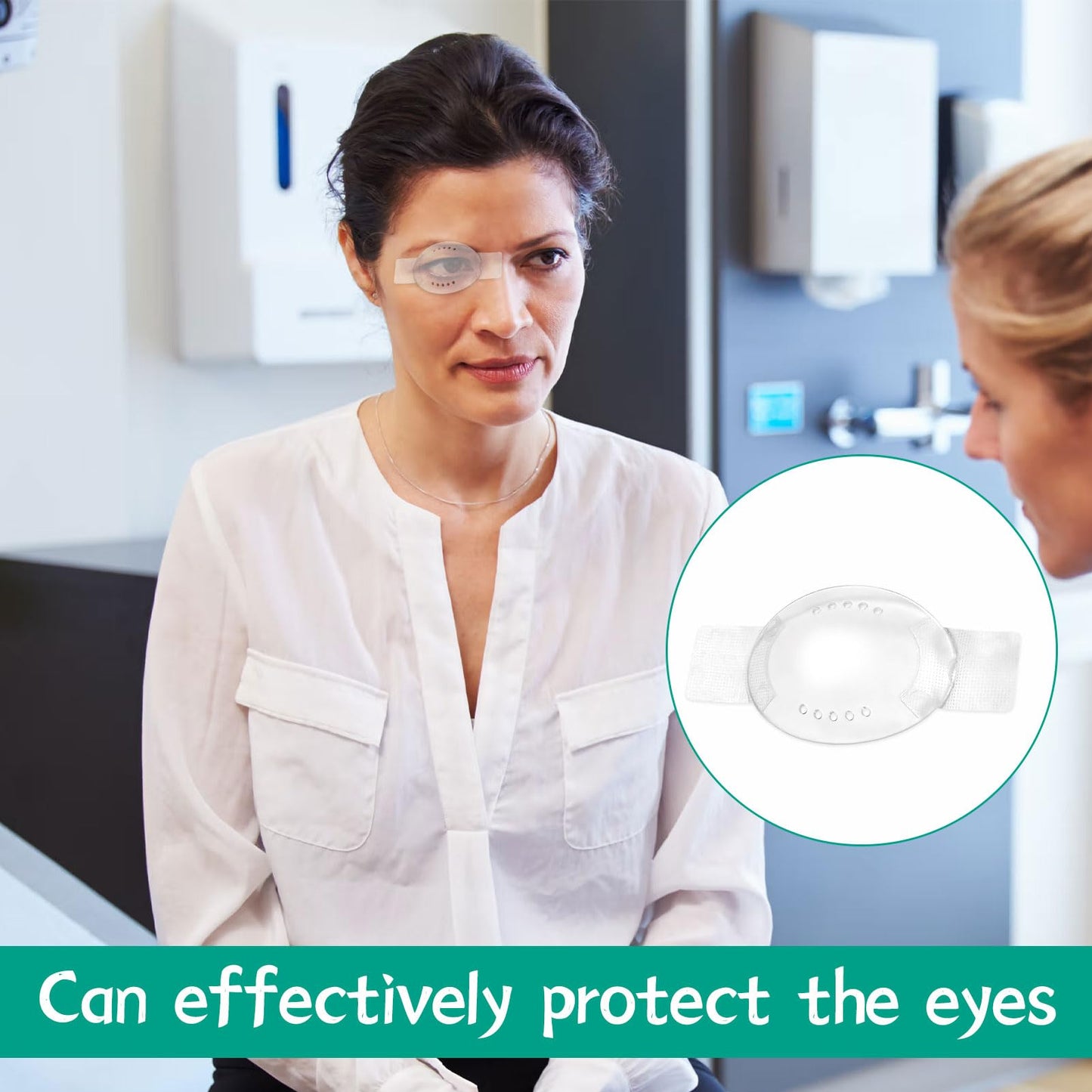 Eophmi 6 Pcs Eye Shield After Cataract Surgery, Transparent Eye Patches for Adults Kids, Eye Shield After Surgery, Single Eye Shields After Breathable with Small Hole