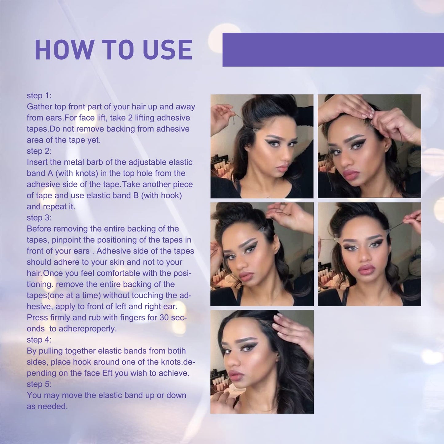 YEGERING Face Lift Tape,40 Pcs Invisible Face Lift Tape & Skin Tightening Patches for Lifting Makeup Tool,Non-Slip Face Neck & Eye Lift Tape for All Skin Types (clear)