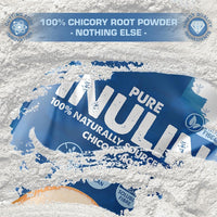 Pure Inulin Powder Prebiotic Soluble Fibre - Vegan, GMO Free, Gluten Free Made in EU from Natural Chicory Root Fructo OligoSaccharide FOC Powder by PROELITE (250g)