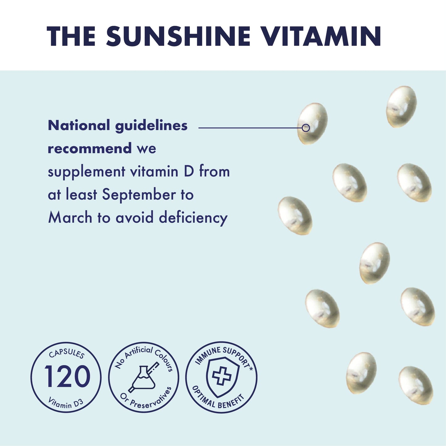 HIGHER NATURE Higher Nature - Vitamin D3 - Supports Immunity - Supports Muscle Function - The Sunshine Vitamin - 120 Capsules