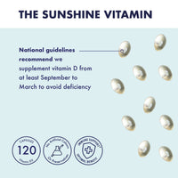 HIGHER NATURE Higher Nature - Vitamin D3 - Supports Immunity - Supports Muscle Function - The Sunshine Vitamin - 120 Capsules