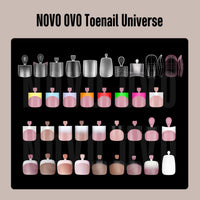 NOVO OVO Ombre French Tip Press on Toe Nail Tips, Sharp Square Pre-Designed Soft Gel False Toenail Extension, BERRY PINK Pre-applied Tip Primer & Base Coat, Full Cover Acrylic DIY x 15 Sizes 240 pcs