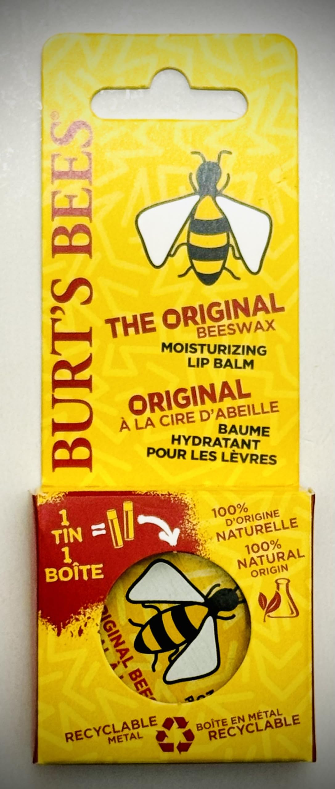 Burt's Bees Moisturizing Retro Lip Balm Tin with Vitamin E & Peppermint - The Original Beeswax Lip Balm - 8.5g / 0.3oz - Made in U.S.A. - It's like a minty chill pill for dry lips