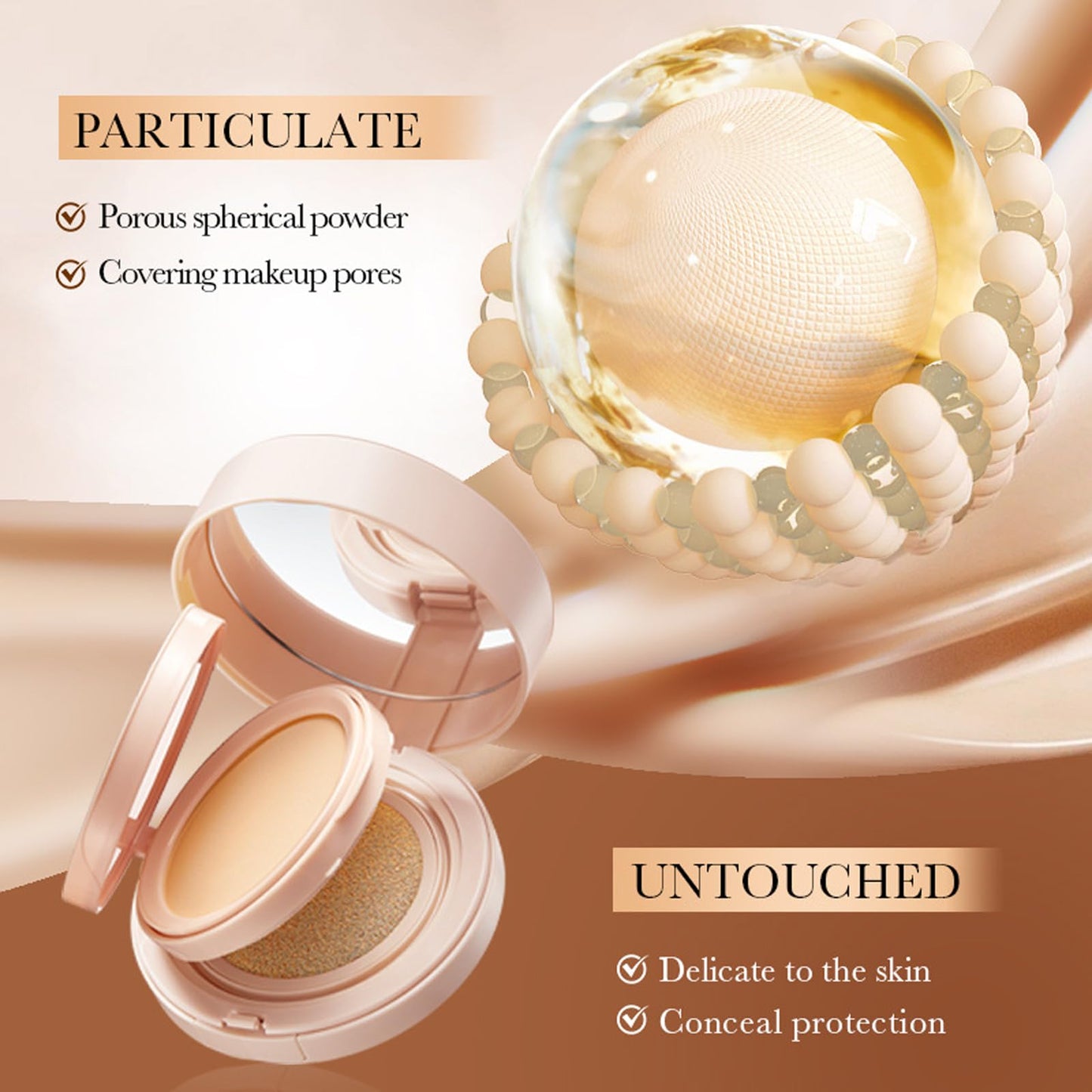 RUICHING CC Cream Cushion Foundation Tinted Moisturiser, Skin Tint Full Coverage Foundation Makeup, Lightweight Breathable Hydrating Smoothing Color Correcting Cream Face Women