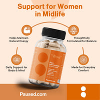 Paused Peri-Menopause Botanical Blend - 60 Plant-Based Capsules | Red Clover, Sage, & Shatavari Blend for Women