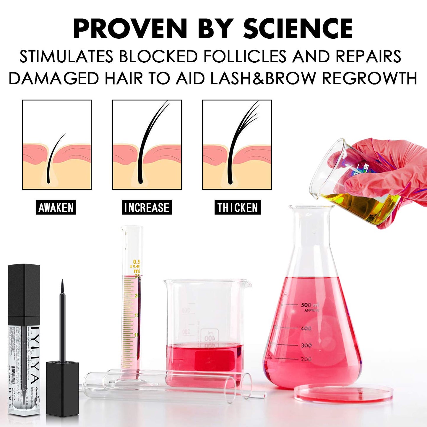 LYLIYA Amazing Design Amazing Formule Advanced Eyelash Growth Serum With Vitamins & Natural Peptides - Fuller & Longer Looking Eyelashes - Premium Lash Enhancer