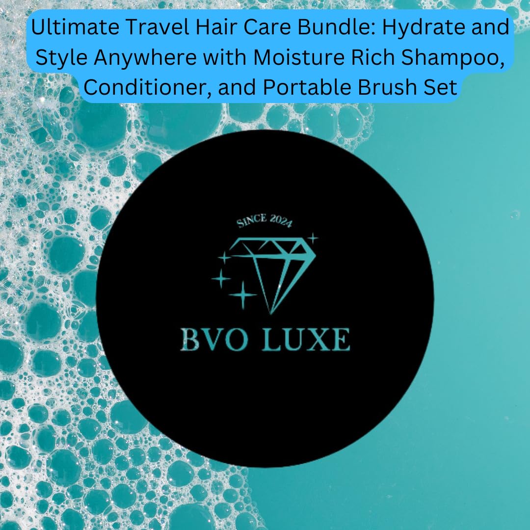 Tresemme Shampoo & Conditioner Bundle (100ml Each) with BVO Luxe Folding Brush – Complete Tresemme Mini Shampoo and Conditioner Travel Size Set