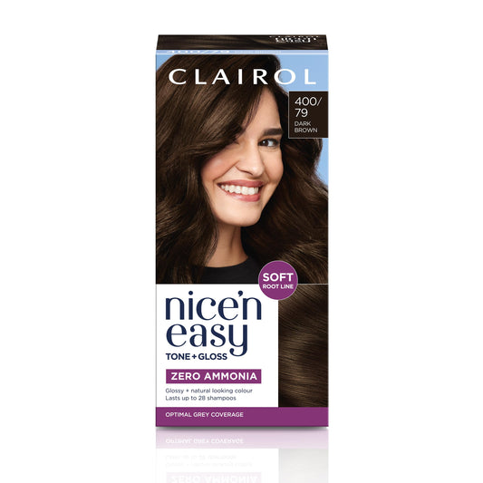 Clairol Nice'n Easy Tone+Gloss Semi Permanent Hair Dye - 400/79 Dark Brown