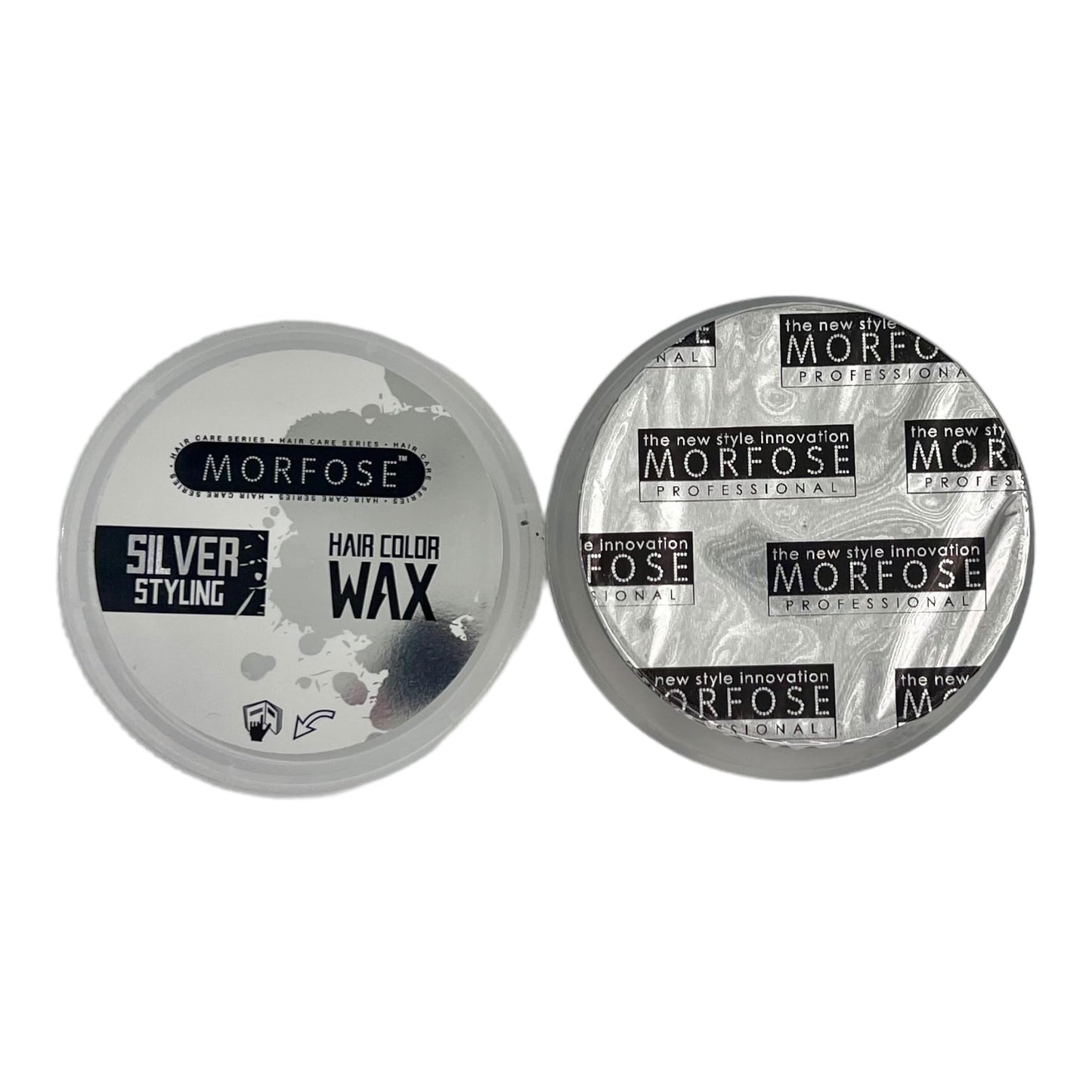 MORFOSE Hair Colour Wax, silver, 100 ml,Temporary Hair Dye Wash In Wash Out, Coloured Hair Wax Kids Instant Styling, Hair Colour Pomade Washable for Men, Women, Party, Cosplay (100 ml, Silver)