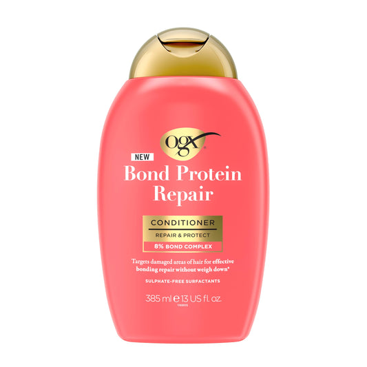 OGX Bond Protein Repair Conditioner with 8% Bond Complex, Targets Damaged Areas of Hair for Effective Bonding Repair without Weighing It Down, Sulfate Free, 385ml