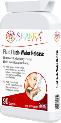 SH SHAKRA HEALTH Fluid Flush: 90 Capsules for Water Balance & Bloating Relief. Supports Natural Fluid Flow, Hormone Harmony & Weight Management Goals | Plant-Based Formula