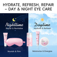 LAIKOU Sakura Eye Care Gift Set, 5-in-1 Eye Treatment Set with Serum, Cream, Day & Night Cream, Sleeping & Under Eye Mask for Dark Circles, Puffiness & Fine Lines, Day & Night Routine