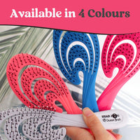 Head Jog 18 Ocean Hair Brush. Eco Friendly Vent Paddle Brushes With Flexible Soft Bristles, Detangling Wet Or Dry Hair. Gentle Brushing & Detangling Brush For Curly & Wavy Hair (Shell)