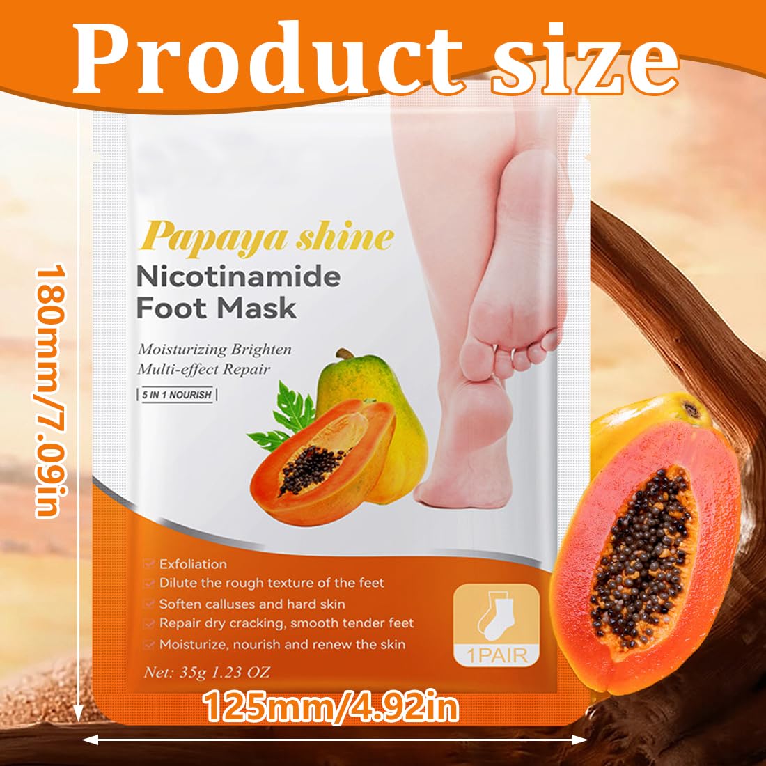 Tomedeks 4 Pairs Foot Peel mask for Hard Skin, Peeling Foot mask