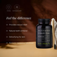 KIKI HEALTH KIKI Health Activated Charcoal Powder | Teeth Whitening Made from Coconut Shells | Food Grade Detox Supplement | Natural Relief Flatulence Indigestion Body & Mind | Vegan & Gluten Free – 70g