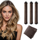 Seritant Heatless Hair Curler to Sleep in – No Heat Satin Heatless Curls Overnight Rods, Jumbo Large Foam Sponge Hair Rollers Curlers for Long Short Hair Volume Women Styling Tools (Brown)