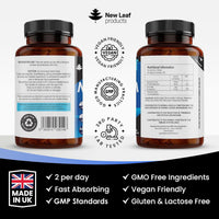 NEW LEAF PRODUCTS Magnesium Supplements 516mg - 120 Magnesium Tablets Supports Muscle Bone Health, Energy - High Strength Supplements Easy to Swallow Sleep Supplement (not Capsules) Vegan, UK Made