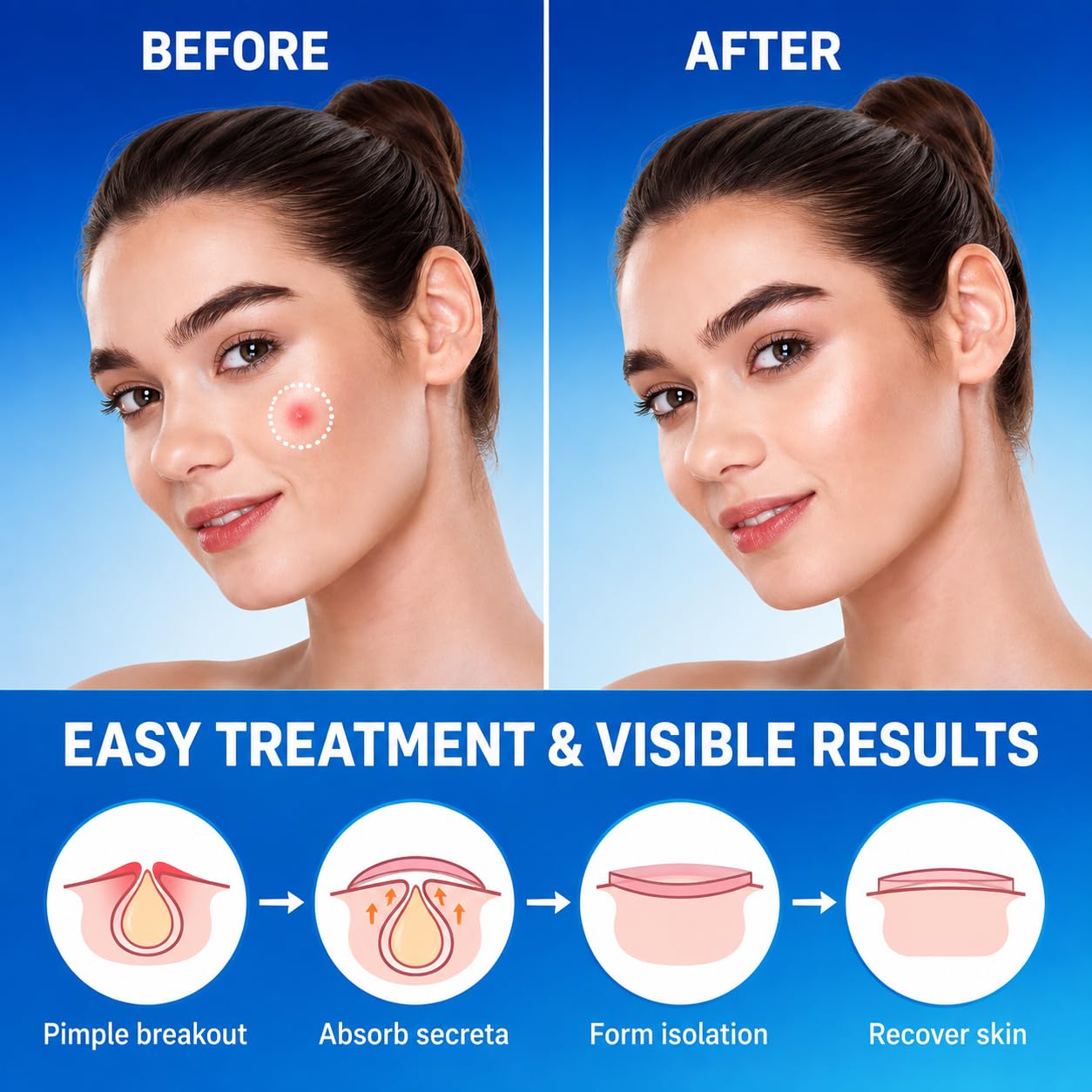 Aslaz Acne Patches (180 Counts) with Salicylic Acid & Tea Tree Oil Hydrocolloid Spot Patch for Face Invisible Overnight Pimple Patches Zit Dressing Cover Instant Blemish Stickers for Breakouts