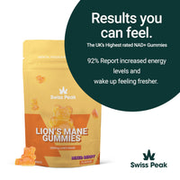 Swiss Peak Lion's Mane 2000mg Max-Strength Gummies, Ginkgo Biloba, Citicoline, Cordyceps, Vitamins B5, B12, 30 Pieces, UK Made | Mental Clarity, Effective Alternative to Capsules and Tablets
