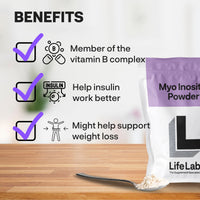 Blackburn Distributions Myo Inositol Powder 100g- Pure Myo Inositol Supplement for Hormonal Balance - Mood Support Vegan Myo Inostiol Powder 99.5 High Purity by LifeLab Supplements