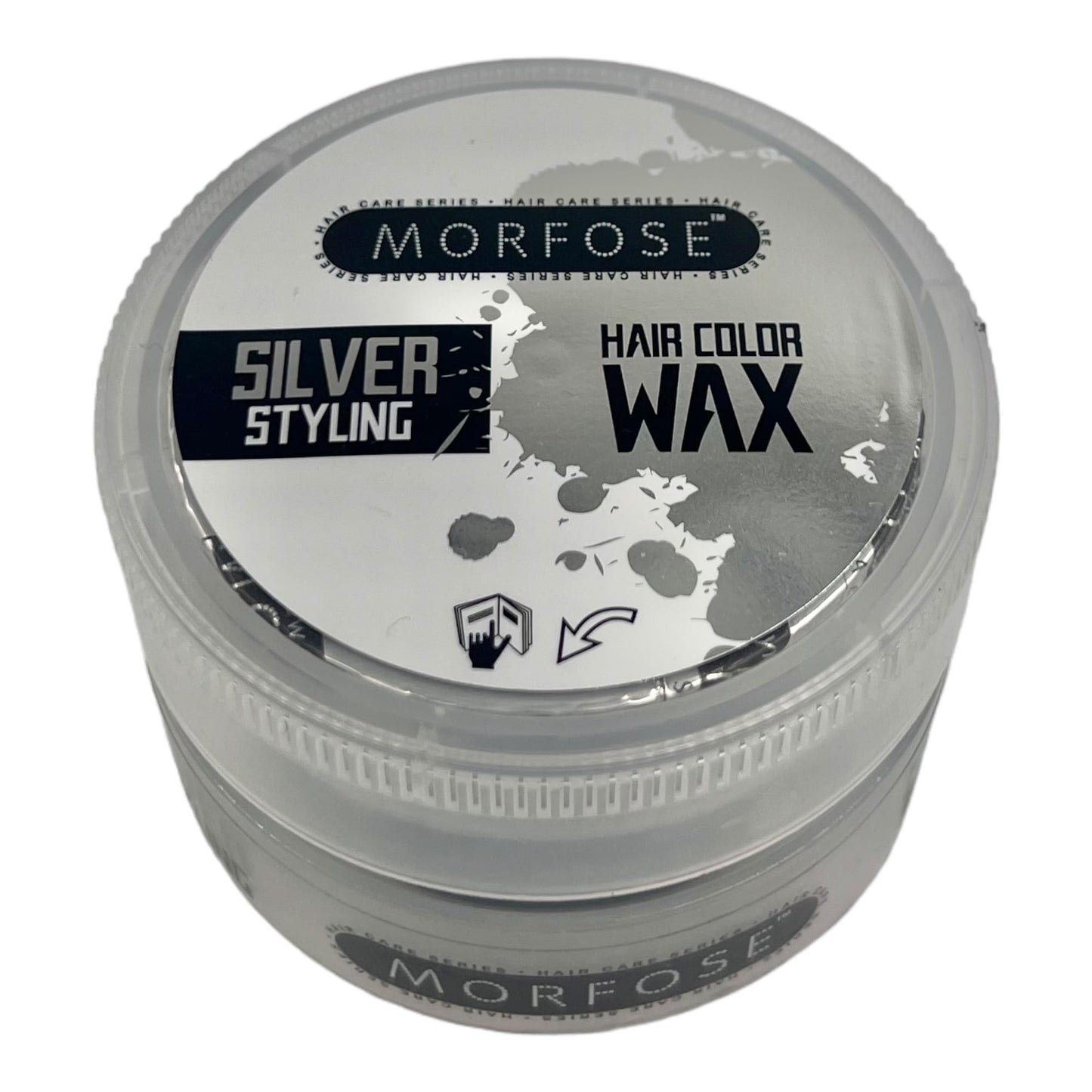 MORFOSE Hair Colour Wax, silver, 100 ml,Temporary Hair Dye Wash In Wash Out, Coloured Hair Wax Kids Instant Styling, Hair Colour Pomade Washable for Men, Women, Party, Cosplay (100 ml, Silver)