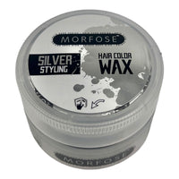 MORFOSE Hair Colour Wax, silver, 100 ml,Temporary Hair Dye Wash In Wash Out, Coloured Hair Wax Kids Instant Styling, Hair Colour Pomade Washable for Men, Women, Party, Cosplay (100 ml, Silver)