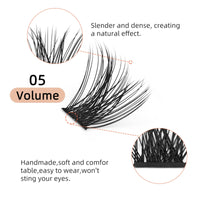 Higu clace Lash Clusters DIY Eyelash Extensions 144 Pcs Cluster Eyelash Extensions 8-16mm Cluster Lashes C Curl Thin Stem Lash Clusters Reusable Makeup for Self-application (Volume-Big C 8-16mm)