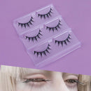 Klfoho Manga Lashes Natural Wet Look Wispy Spiky Lashes Anime Eyelashes Wispy Natural Lashes Extension Strip Japanese Style Fake Eye Lashes Handmade (Black White 3 Pairs)