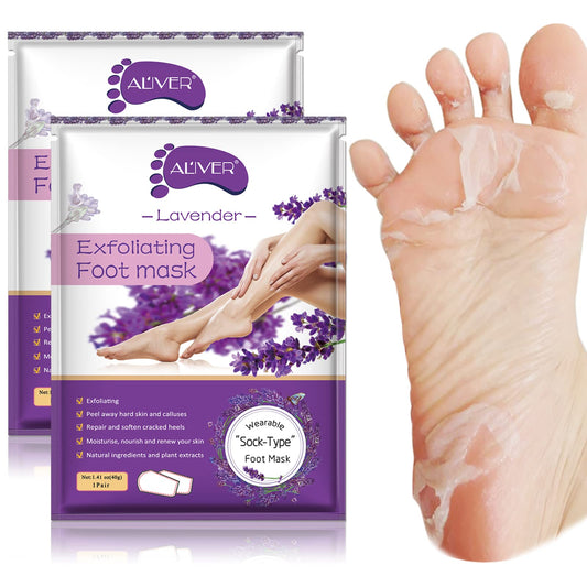 GRTLPOK IDUCEN Foot Peel Mask 2 Pack, Callus Remover & Exfoliating Foot Mask for Men & Women, Baby Soft Smooth Touch Feet - Lavender