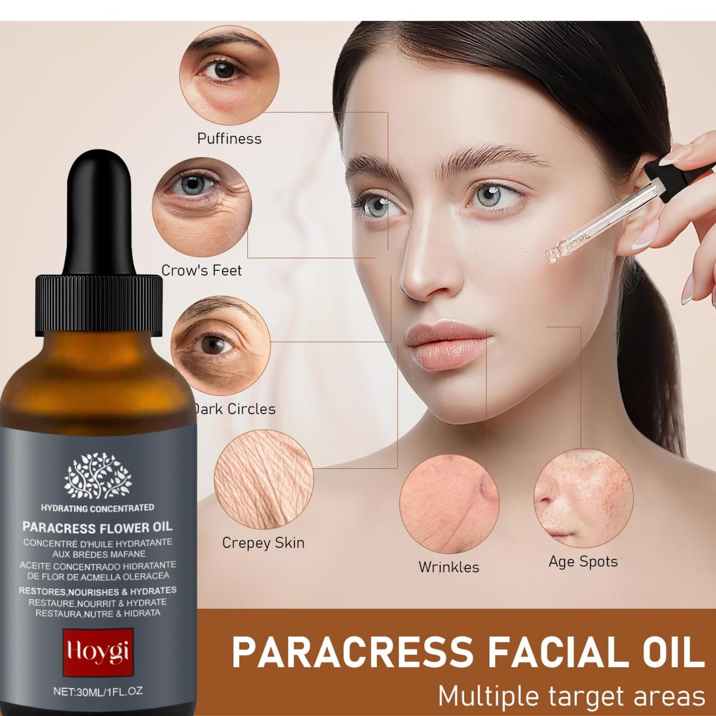 IZBEAUVO 2PCS Paracress Facial Oil, Paracress Oil for Face,Natural Paracress Extract Oil,Paracress Facial Serum Organic, Reduce Smooth Fine Lines and Wrinkles,for All Skin Types