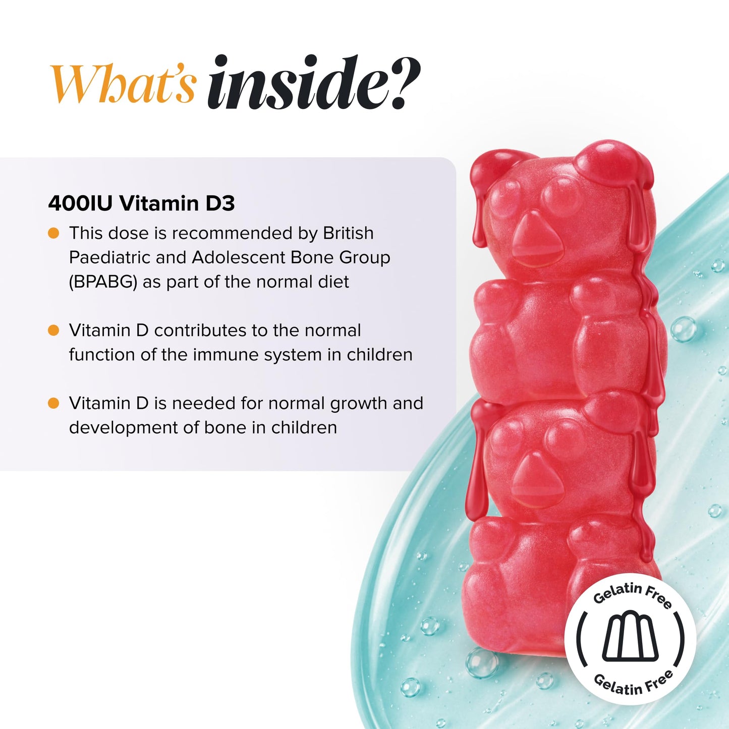 novomins Kids Vitamin D Gummies - 3 Month Supply - 400 IU Vitamin D3 - Alternative to Vitamin D3 Tablets & Spray - Gluten-Free Kids Vitamins for Bones & Teeth - Novomins