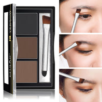 EONFAVE Eyebrow Powder - Three-Color Eyebrow Palette- Eyebrow Pomade - Easy to Apply Eye Makeup kit - Waterproof, sweat-proof, no blooming Long Lasting - Naturally-Looking Brows All Day