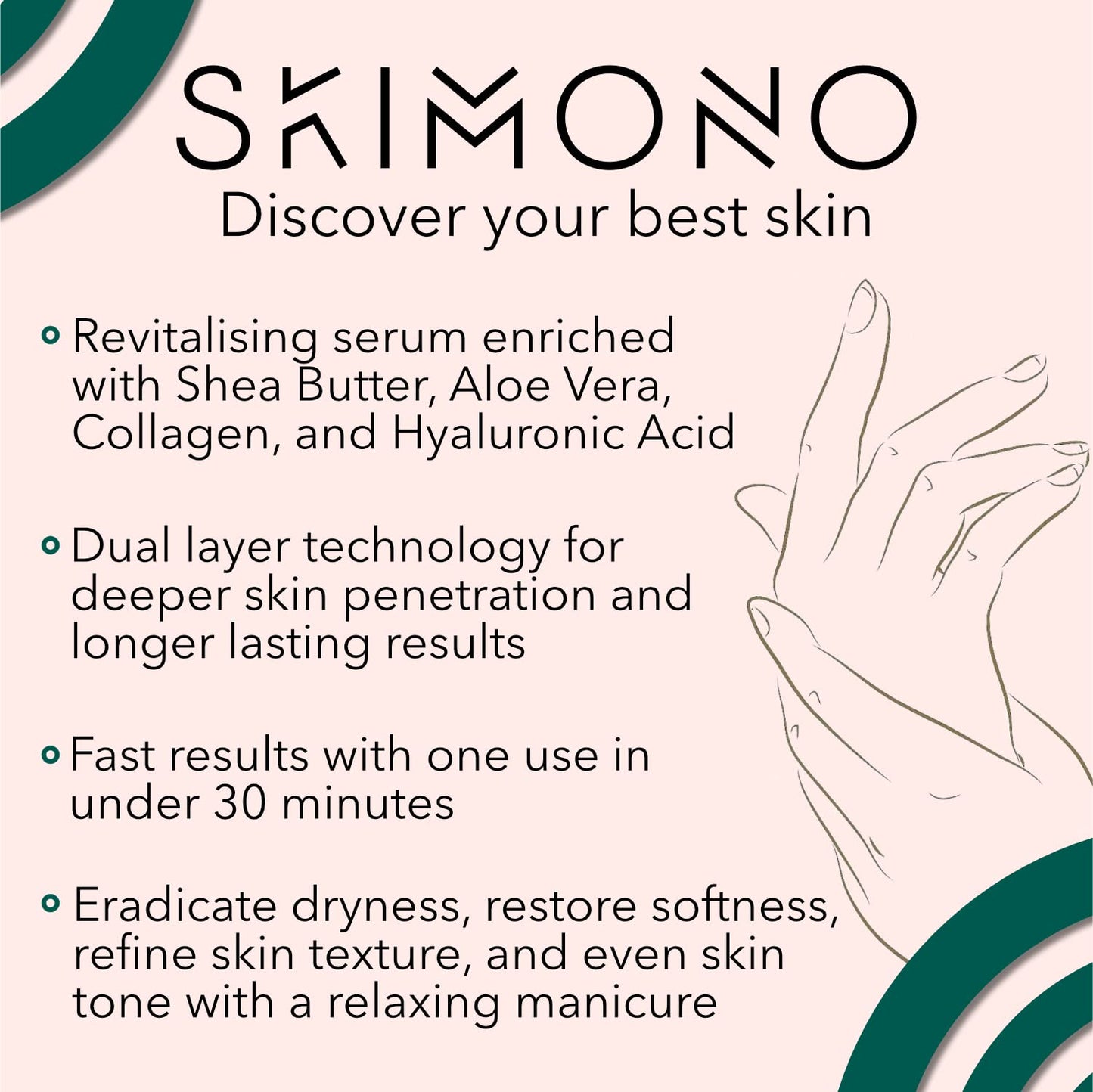 Hydrating Hand Mask Gloves – Pamper Gift Shea Butter and Aloe Infused Moisturising Gloves for Dry Hands, Skincare Treatment with Collagen, Hyaluronic Acid - Luxury Home Spa by SKIMONO (4 Pairs)