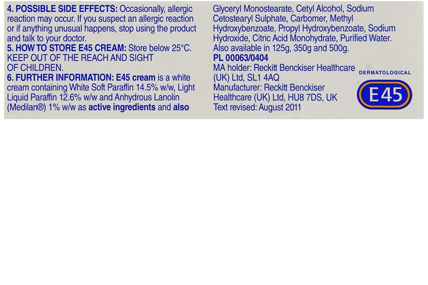 4 X E45 CREAM TUBE - 50 G by E45